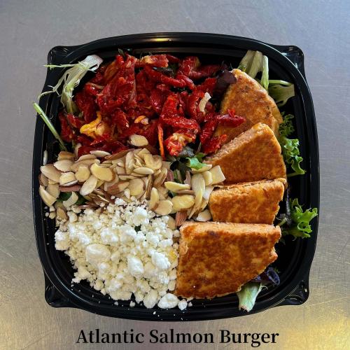 Atlantic Salmon Burger salad
